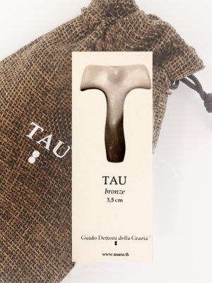 artist-certificate-of-the-artwork-tau-necklace-1.4-inches-and-fabric-bag-dark-brown-color-with-silk-screened-tau-marking
